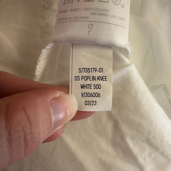 Banana Republic White Cotton Poplin Shirt Dress Women’s L Midi Button Front - Picture 11 of 11